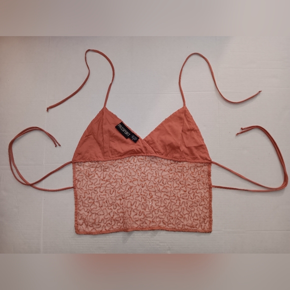 Passport Orange Rust Beaded Backless Camisole With Ties - Picture 4 of 9